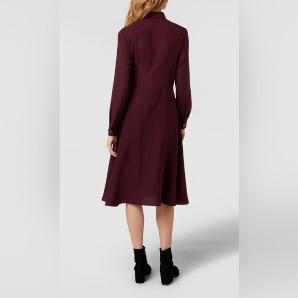 Lauren Ralph Lauren- Women’s Wine Tie-Front Dress - Size 4 - Picture 3 of 11